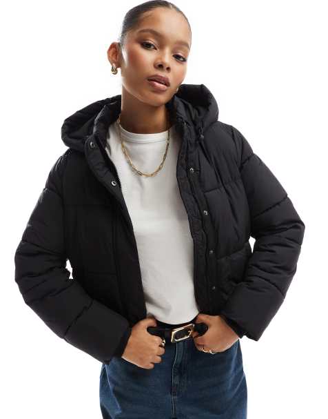 Cotton On the mother puffer jacket in black - view 1