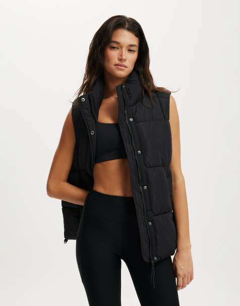 Cotton On The mother puffer quilted vest in black - view 1