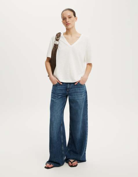 Cotton On The slub v neck tee in white - view 1