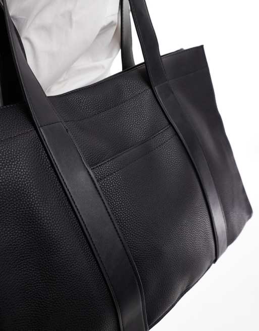 Cotton On - The Stand By - Borsa shopping nera effetto martellato, 3 di 4