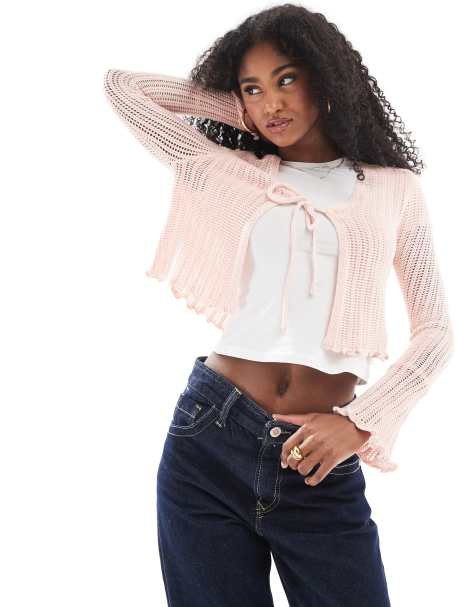 Cotton On tie cardigan in cherry blossom - view 1