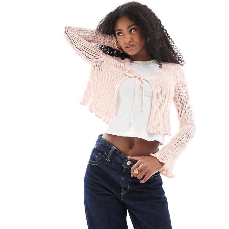 Cotton On tie cardigan in cherry blossom | ASOS