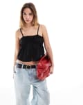 [Cotton:On] Cotton On tie front cami top in black 6 BLACK