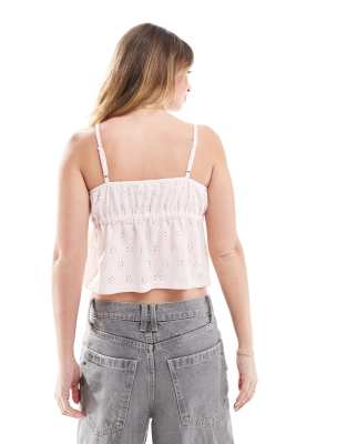 Cotton:on Cotton On Tie Front Cami Top In Pink