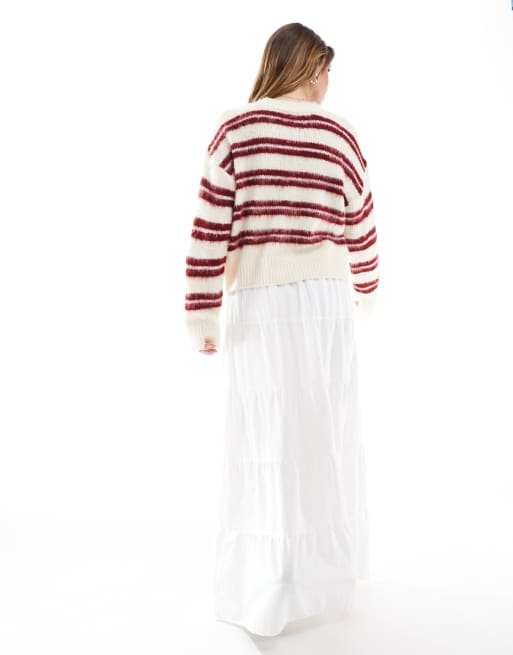 Cotton On tiered maxi skirt in white