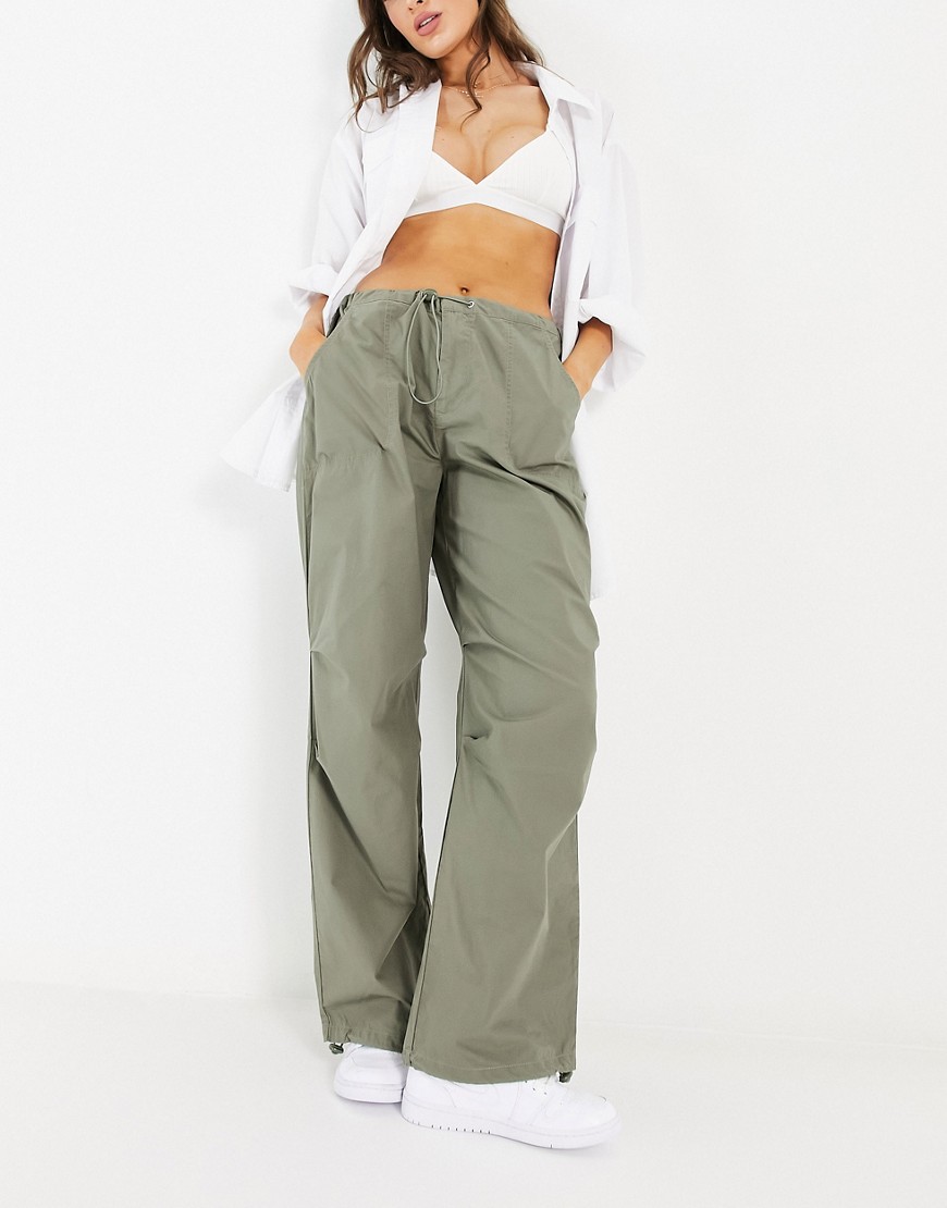 Cotton On toggle hem trousers in green