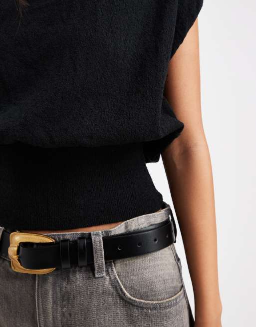 Cotton On - Top a maniche corte ad ali di pipistrello nero in maglia testurizzata, 4 di 4