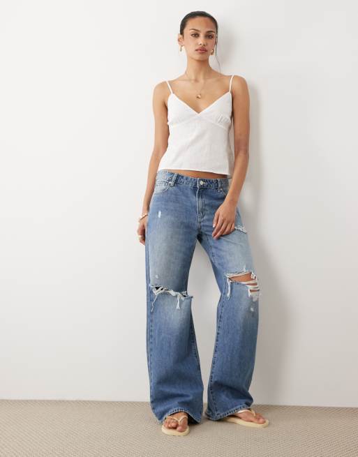 Cotton On - Top blanco de tirantes con estampado de lunares pequeños de algodón, 2 de 4