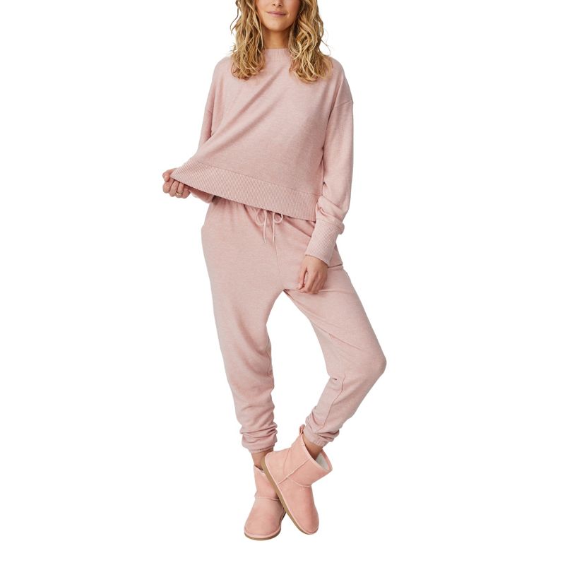 nsGUI Abbigliamento da casa Cotton On - Top da pigiama a maniche lunghe super-morbido rosa polvere in coordinato