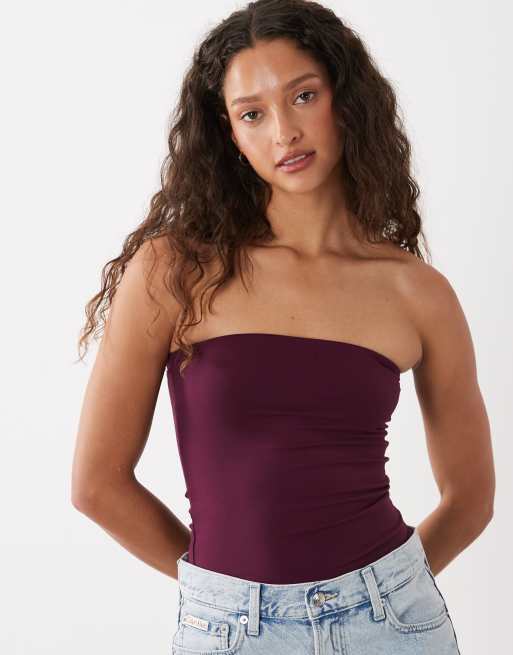 Cotton On - Top de tubo largo color mora Hold Me
