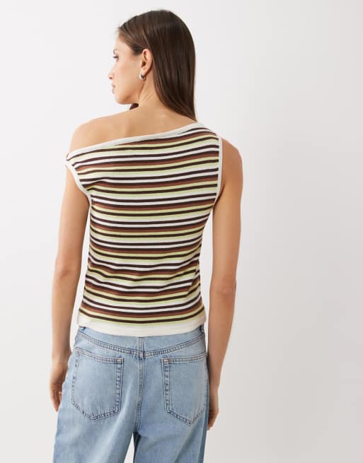Cotton On - Top en maille à épaules dénudées avec rayures - Vert, 4 de 4