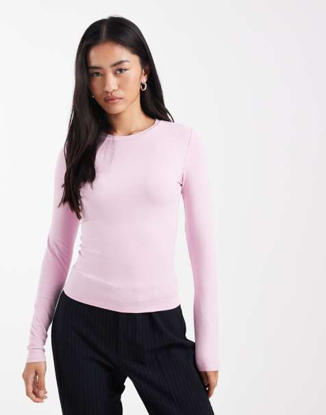 Cotton On - Top girocollo a maniche lunghe color lavanda - view 1
