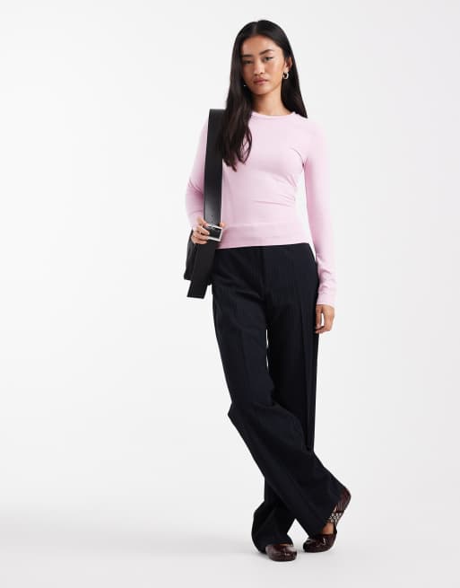 Cotton On - Top girocollo a maniche lunghe color lavanda, 2 di 4