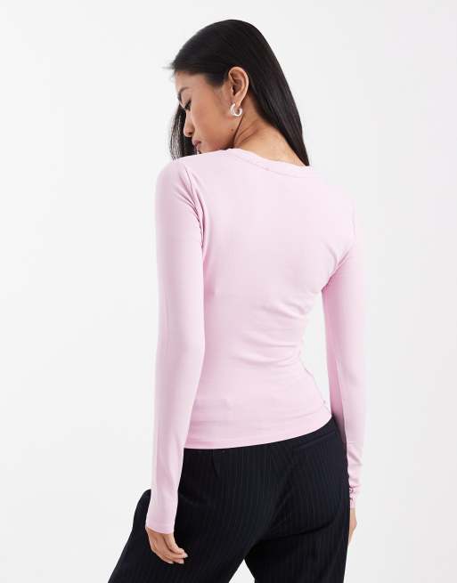 Cotton On - Top girocollo a maniche lunghe color lavanda, 4 di 4