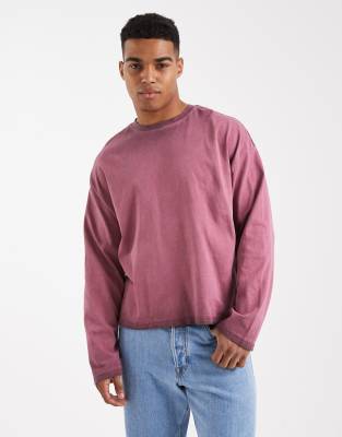 Cotton On - Top manches décontracté style années 2000 - Prune velouté-Violet