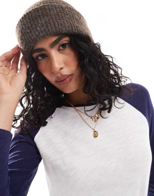 Cotton On - Top met lange mouwen in marineblauw en wit, 2 van 4