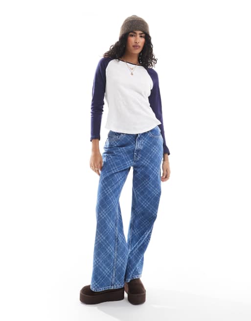 Cotton On - Top met lange mouwen in marineblauw en wit, 3 van 4