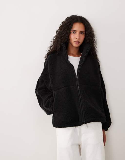 Cotton On trail sherpa jacket in black , 4 of 4