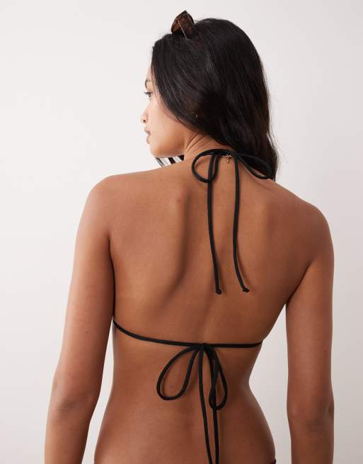 Cotton On - Triangel bikinitopje met verstelbare cups in zwart, 2 van 4
