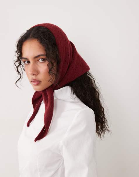Cotton On triangle knit scarf in cherry - view 1