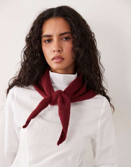 Cotton On triangle knit scarf in cherry, 2 of 3