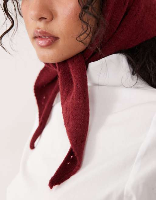 Cotton On triangle knit scarf in cherry, 3 of 3