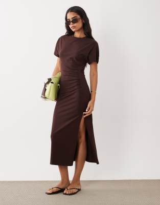 Cotton On Twist Tee Maxi Dress In Brown