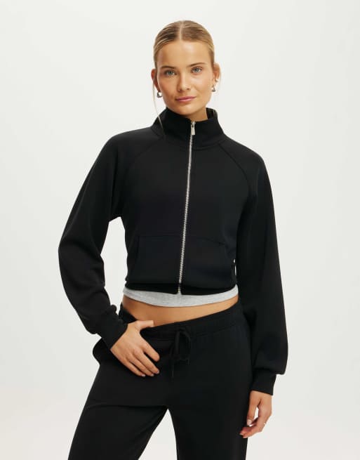 Cotton On Ultimate soft funnel neck jacket in black, 2 of 4
