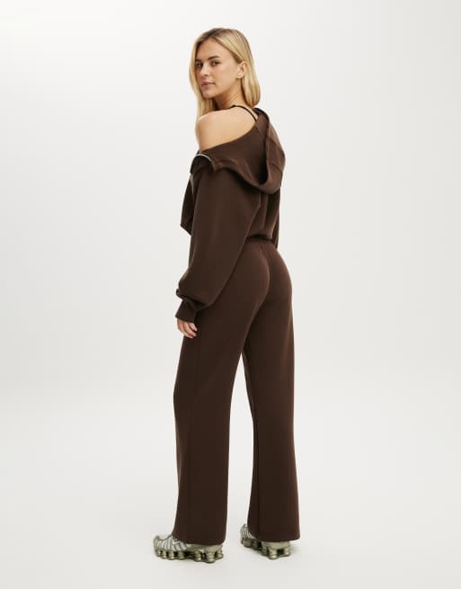 Cotton On Ultimate soft wide leg pant in brown, 3 of 4