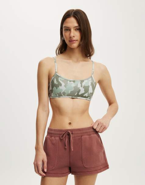 Cotton On Ultra soft double strap back crop in camo - view 1