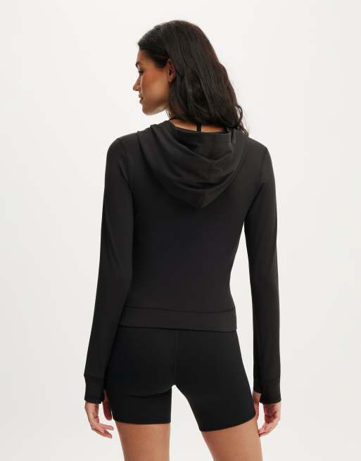 Cotton On Ultra soft hooded jacket in black, 3 of 4