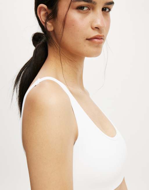 Cotton On Ultra soft low back crop in white, 4 of 4