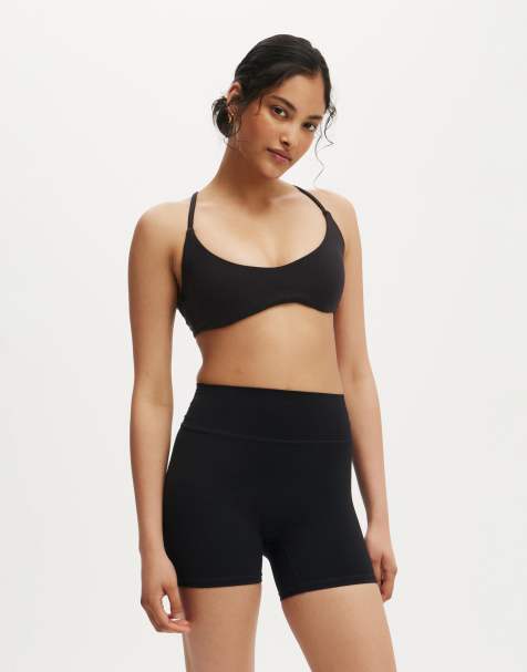 Cotton On Ultra soft minimal strappy crop in black