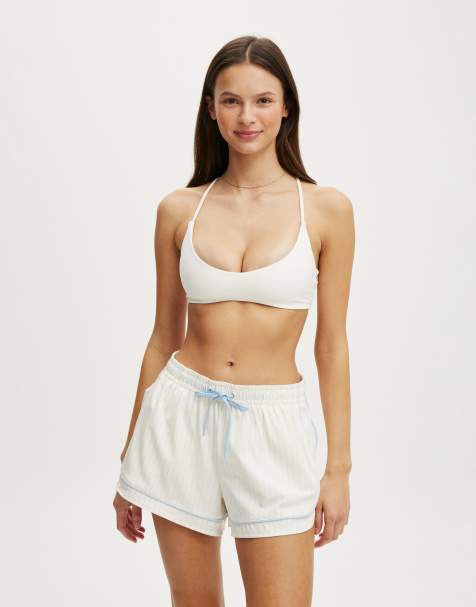 Cotton On Ultra soft minimal strappy crop in white - view 1