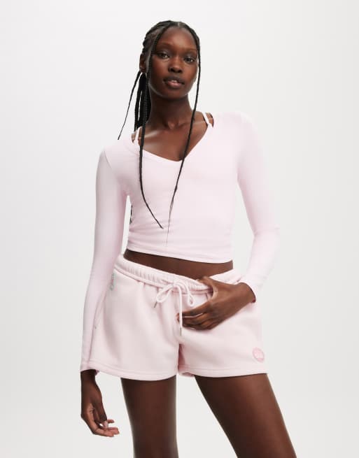 Cotton  On Ultra soft plunge front long sleeve in pink 