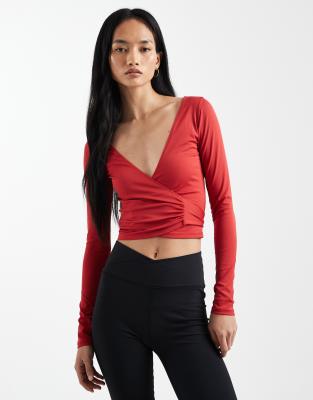 Cotton On Ultra Soft Plunge Top In Red