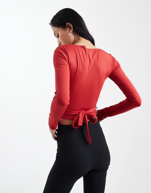 Cotton On ultra soft plunge top in red, 2 of 4
