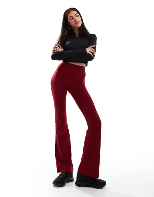 Cotton On Ultra soft rib flare in red - RED