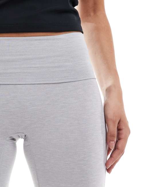 Cotton On ultra soft roll over flare pants in cloudy gray heather, 3 of 5