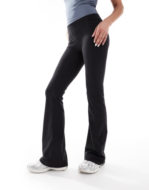 Cotton On ultra soft roll over flare trousers in black - view 1