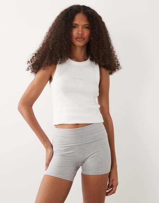 Cotton On ultra soft roll over short in light grey marle, 3 of 5