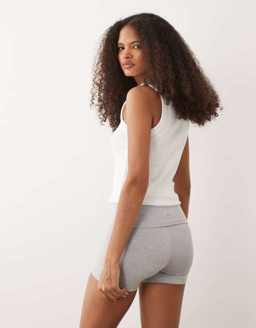 Cotton On ultra soft roll over short in light grey marle, 5 of 5