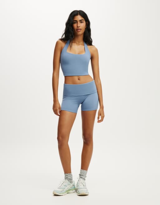 Cotton On Ultra soft roll over shortie short in blue, 2 of 4