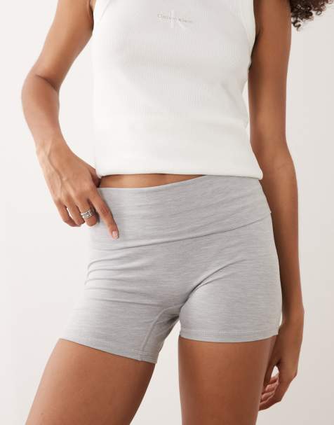 Cotton On ultra soft roll over shorts in light grey marle - view 1