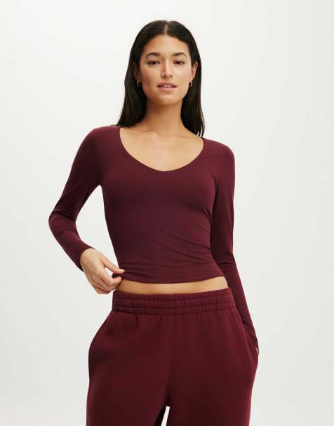 Cotton On Ultra soft scoop neck long sleeve in gingerberry - view 1