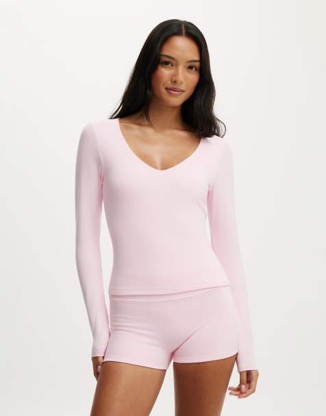 Cotton On Ultra soft scoop neck long sleeve in pink - view 1