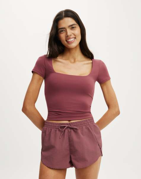 Cotton On Ultra soft square neck fitted tshirt in pink