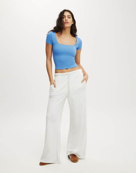 Cotton On Ultra soft square neck fitted tshirt in ultramarine - view 1