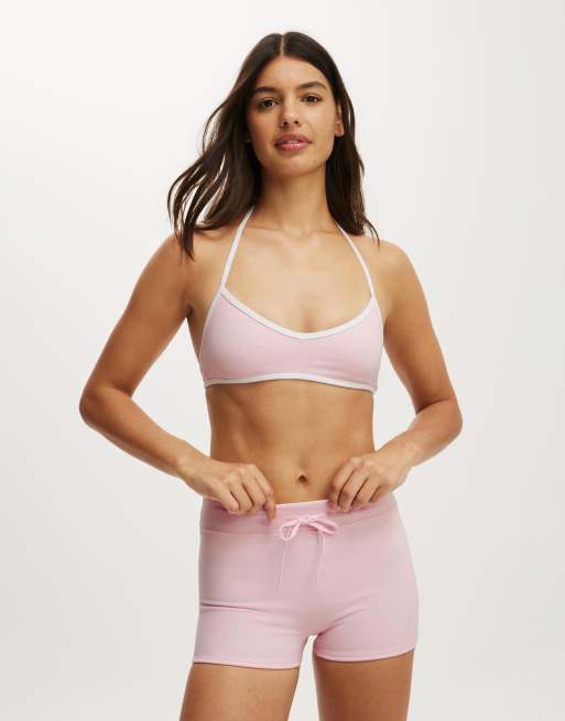 Cotton On Ultra soft tie front micro short in pink, 3 of 4