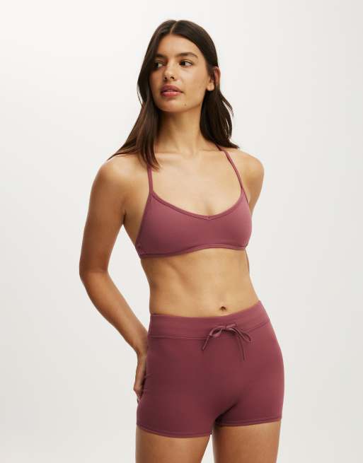 Cotton On Ultra soft tie front micro short in pink, 3 of 4